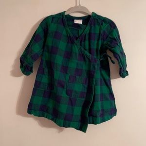 Plaid green and blue dress with matching bloomers